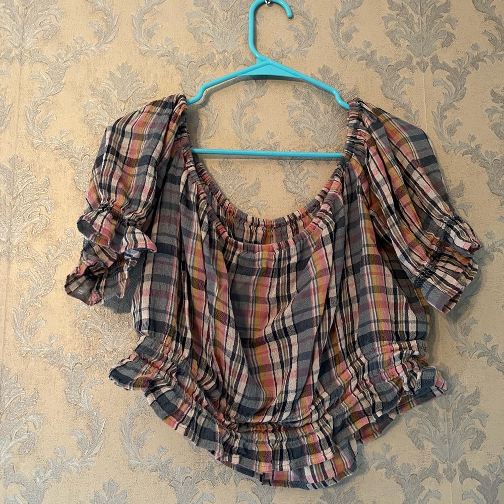NWOT American Eagle Plaid Crop Top